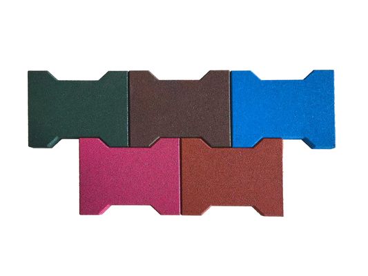مسابقه اسب طوب سگ شکل H شکل 200 * 160 * 120mm Pavers لاستیک متقابل 20-50mm ضد لغز برای زمین بازی