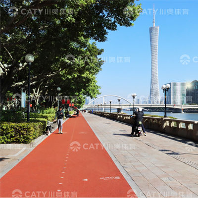 مسیرهای دویدن در فضای باز EPDM برای همه آب و هوا مسیرهای دویدن بازیافت شده سطح زمین بازی برای ورزش های در فضای باز، مناطق تناسب اندام، پارک های عمومی و مناطق تفریحی