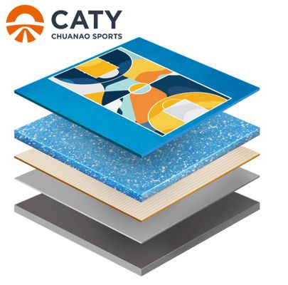 زمین ورزشی چند منظوره نیمه پیش‌ساخته با دوام، سطح بدون درز و ضد لغزش برای مدارس و جوامع